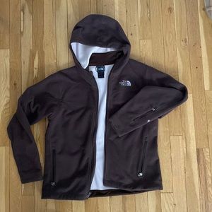 Brown windwall north face jacket